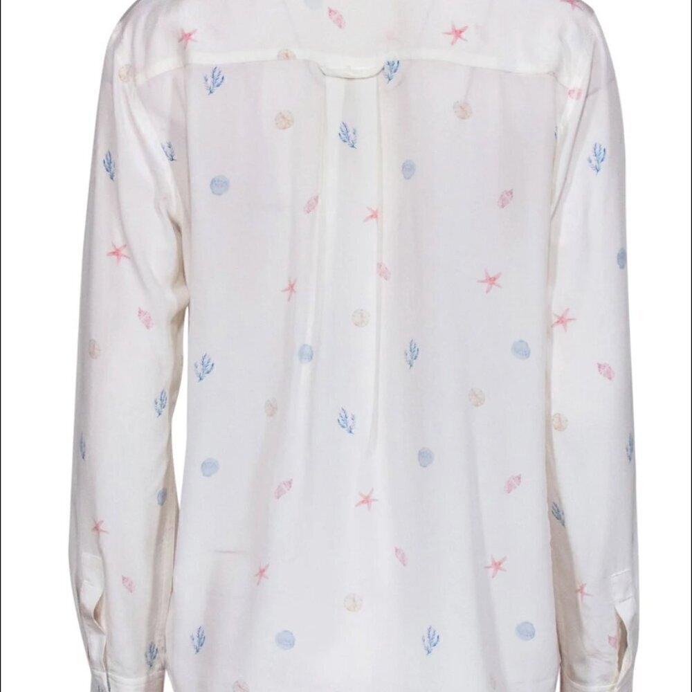 Rails Kate Seashell Print Silk Shirt Blouse - Picture 2 of 8